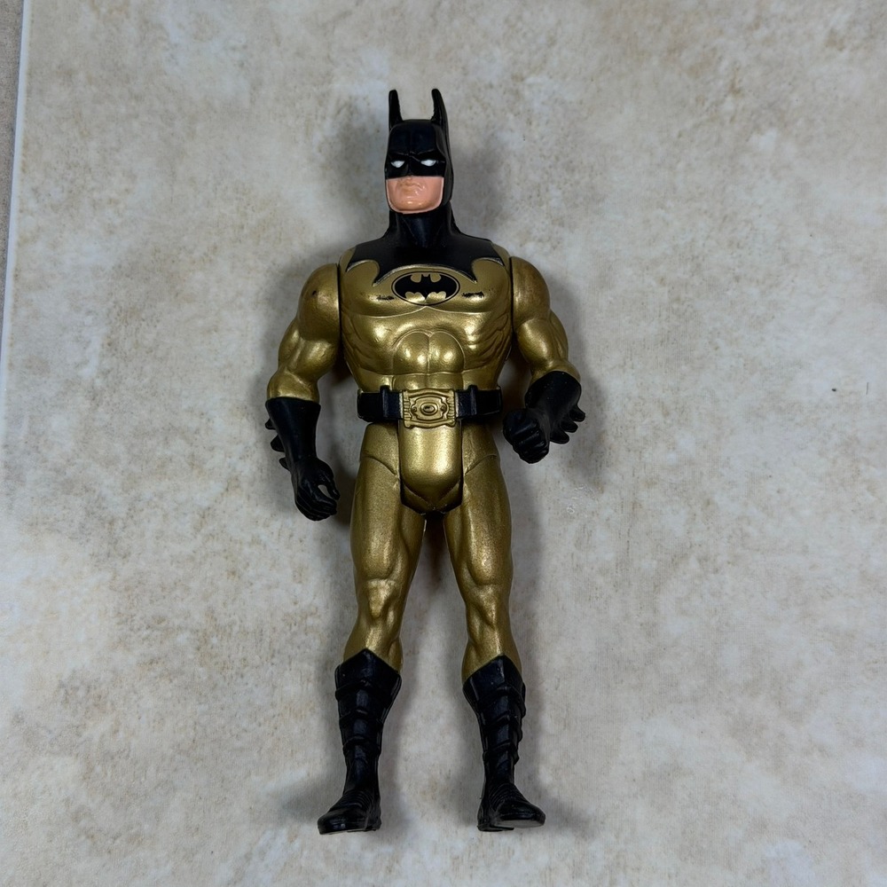 Kenner Batman Action Figure 5 inch Gold Black Good 1990 DC Comics Vintage